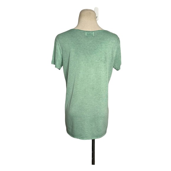 Sunny Studio Paris green short sleeves v neck tee size Medium - Picture 8 of 10